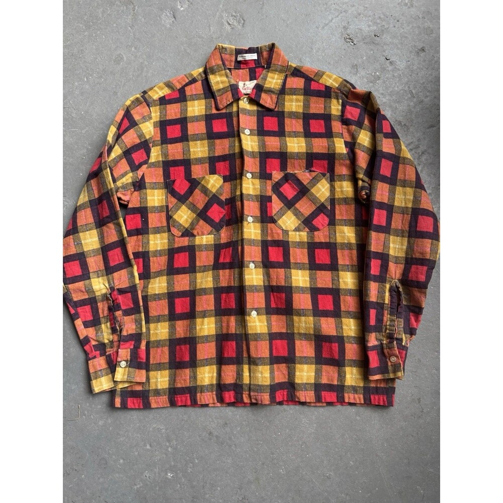 Vintage 60s 100% Cotton Printed Flannel Shirt